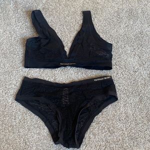 NWT Leopard Mesh Bralette & Bikini Set VS M